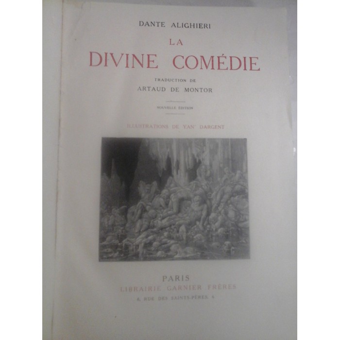   LA  DIVINE COMEDIE -  DANTE  ALIGHIERI  -  Paris  